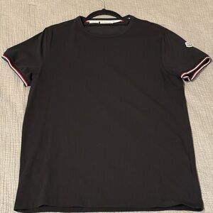Moncler Tricolor Trimmed Cotton T-Shirt w/ Patch